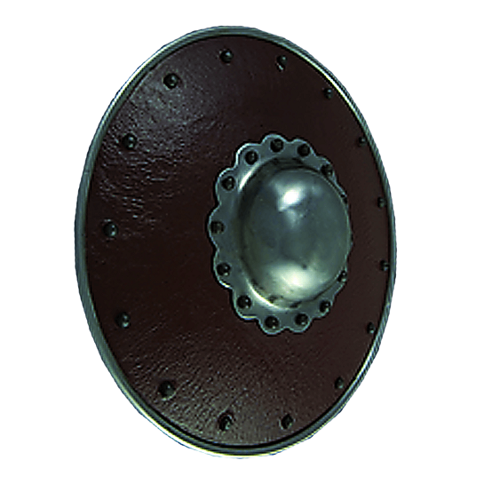 Leather-Covered Buckler w/ Scalloped Boss